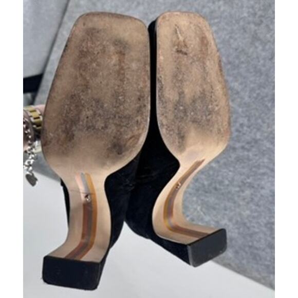 Sam Edelman Irie Square Toe Boot Black Size 9.5 Suede - Picture 7 of 7